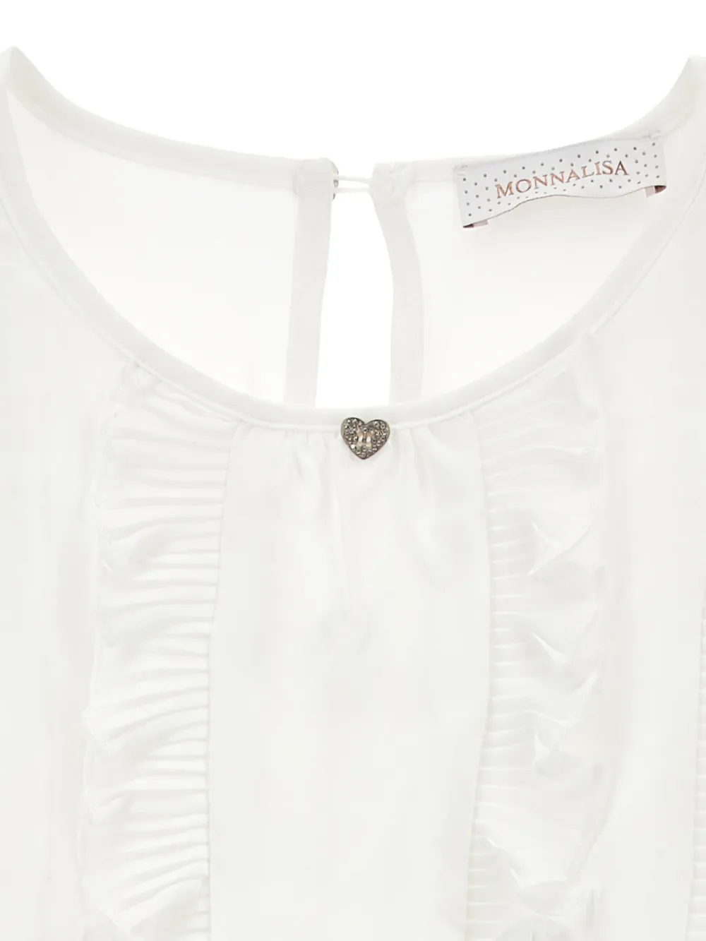 Monnalisa Jumpsuit met ruches en ceintuur Wit