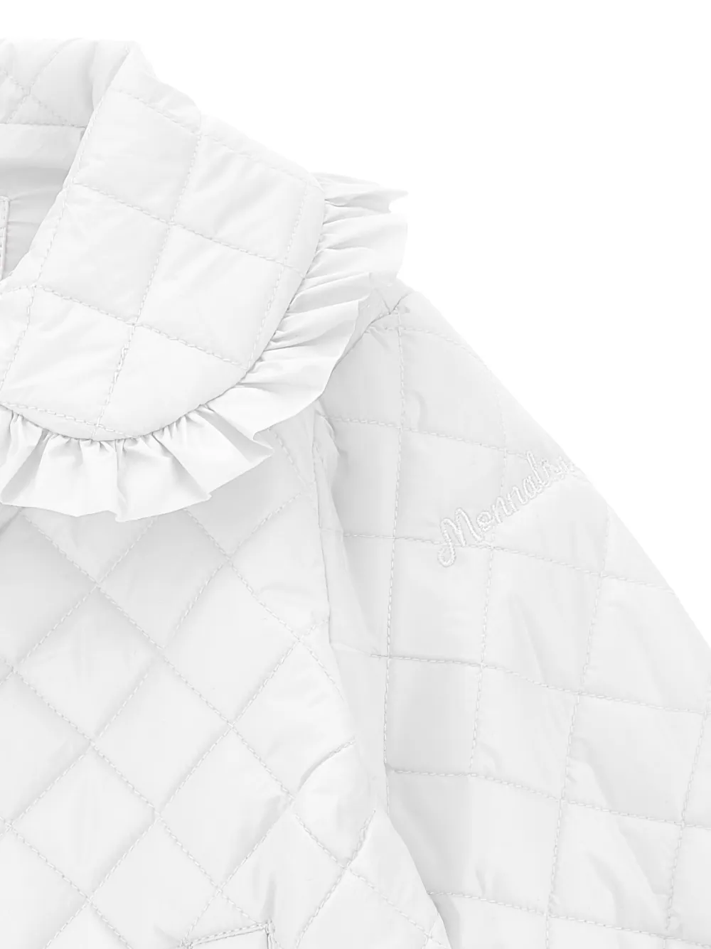  Monnalisa Ruffled Quilted Jacket - White 