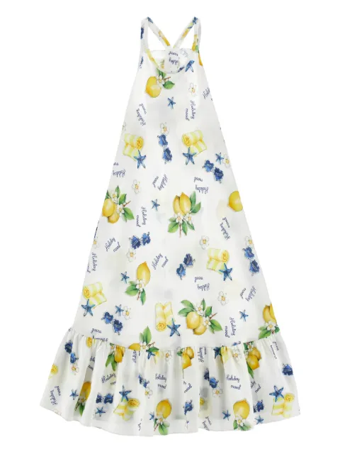 Monnalisa ruffled-trim printed dress