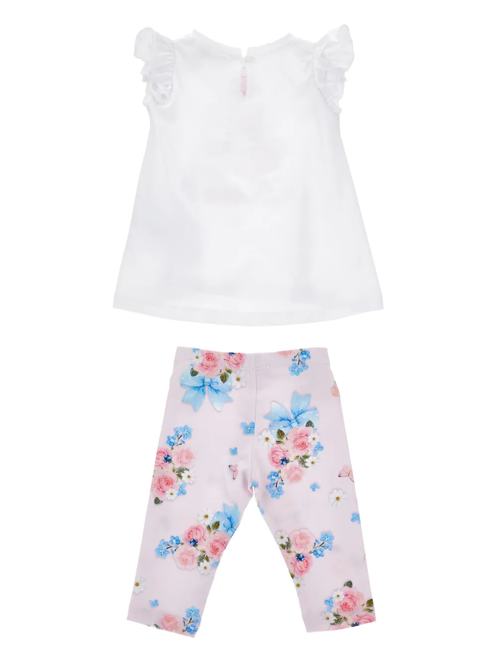 Monnalisa Broek met ruchemouwen Wit