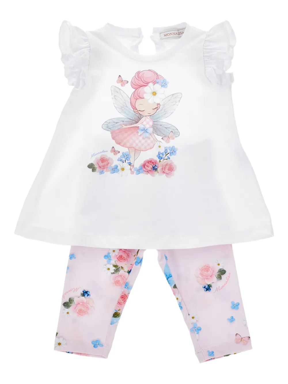 Monnalisa Set pantaloni con stampa grafica - Bianco