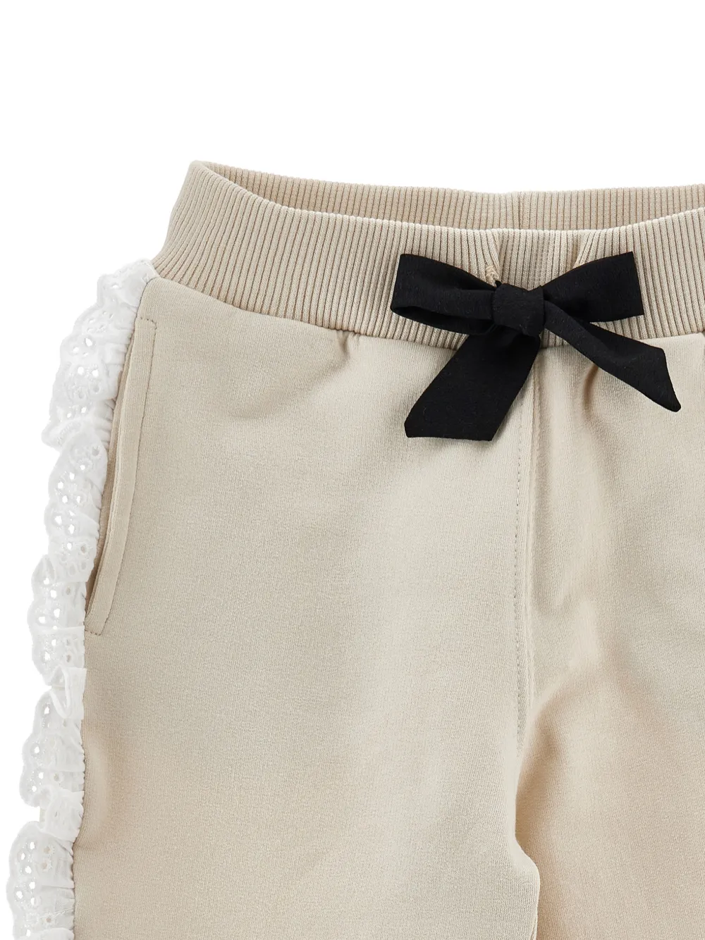 Ribbon Ruffled-Trim Track Pants