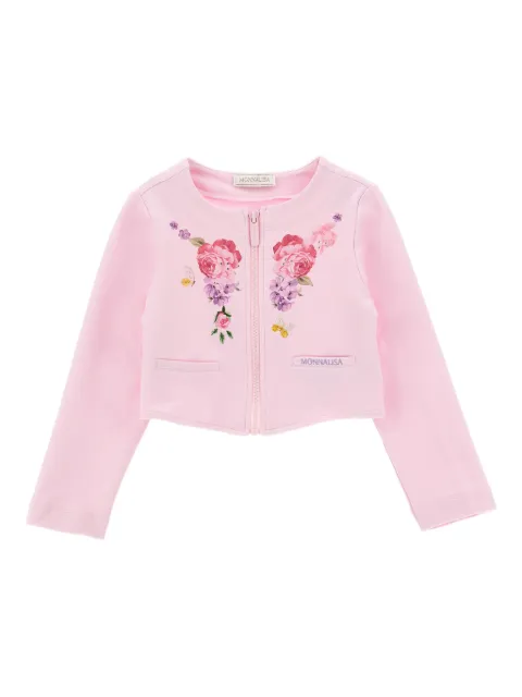 Monnalisa floral-embroidered jacket
