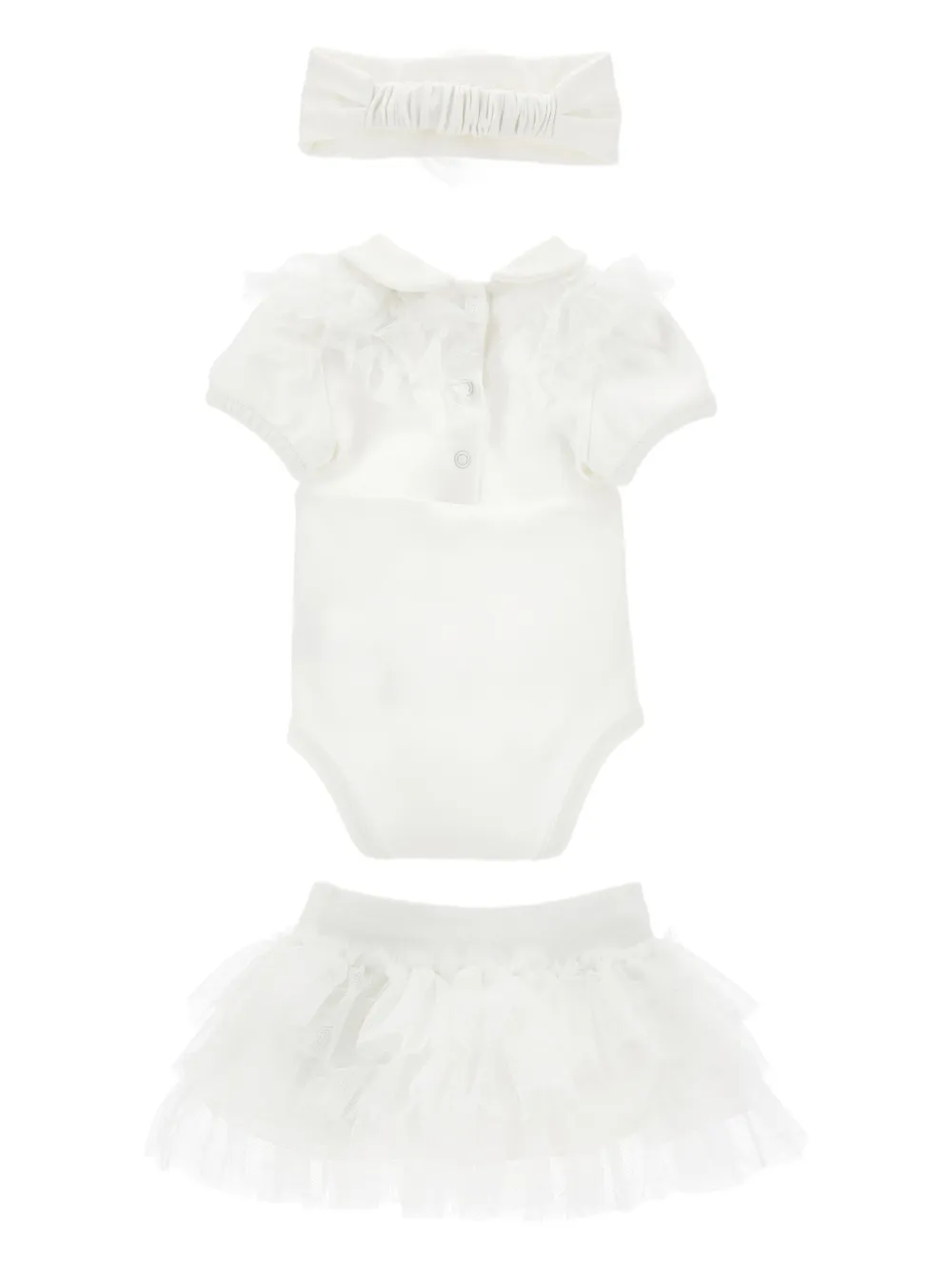 Ruffled Peter Pan-Collar Snap-Fastening Babygrow Set