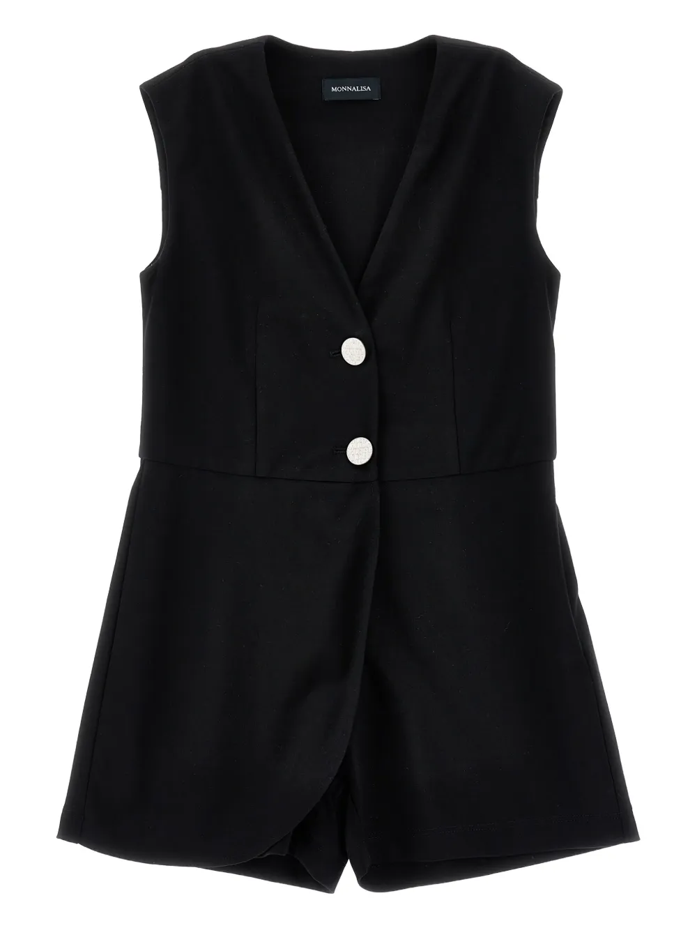 Monnalisa Playsuit mit Knopfdetail - Schwarz