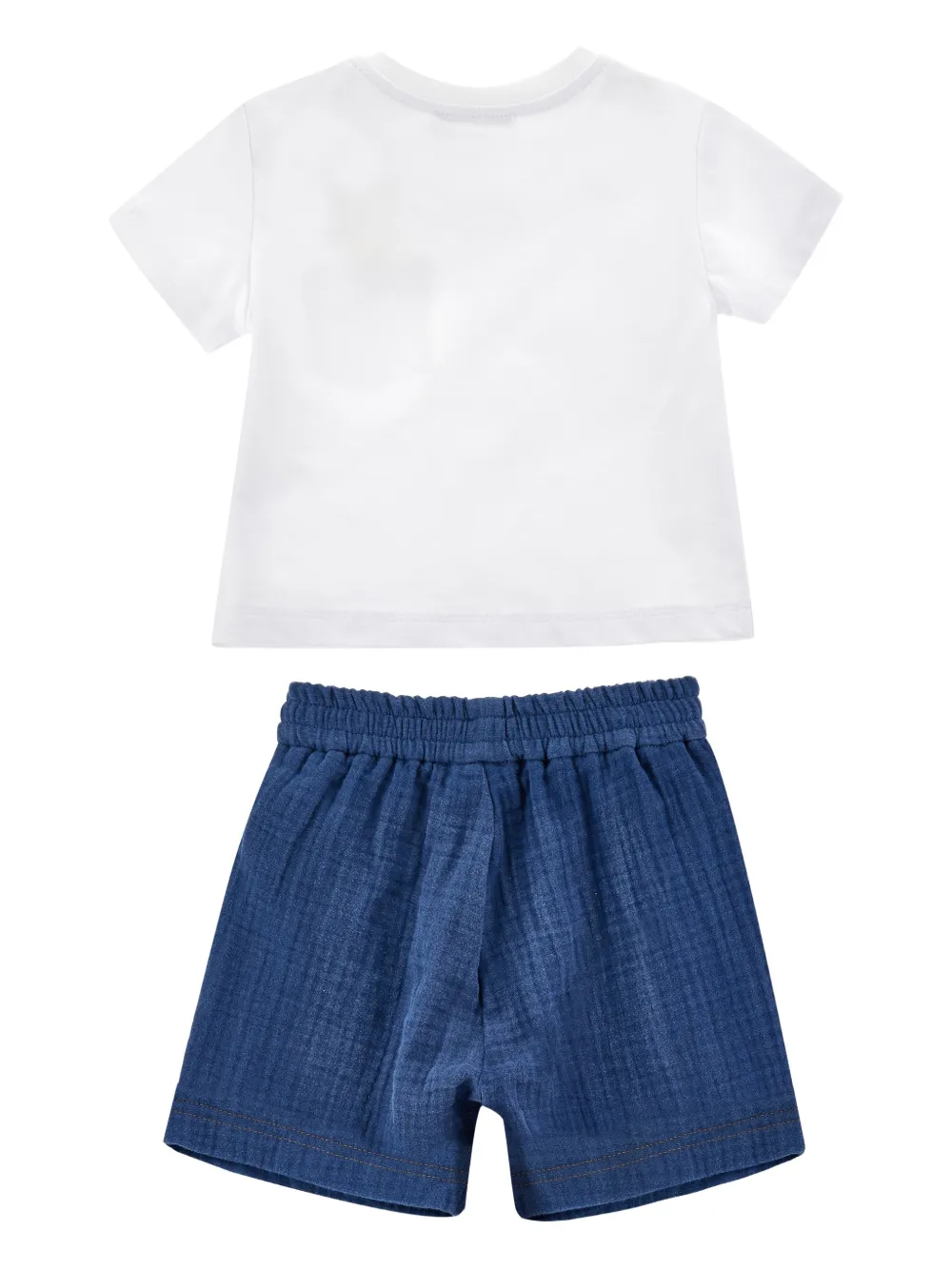  Monnalisa Pineapple Pocket Shorts Set - Blue 