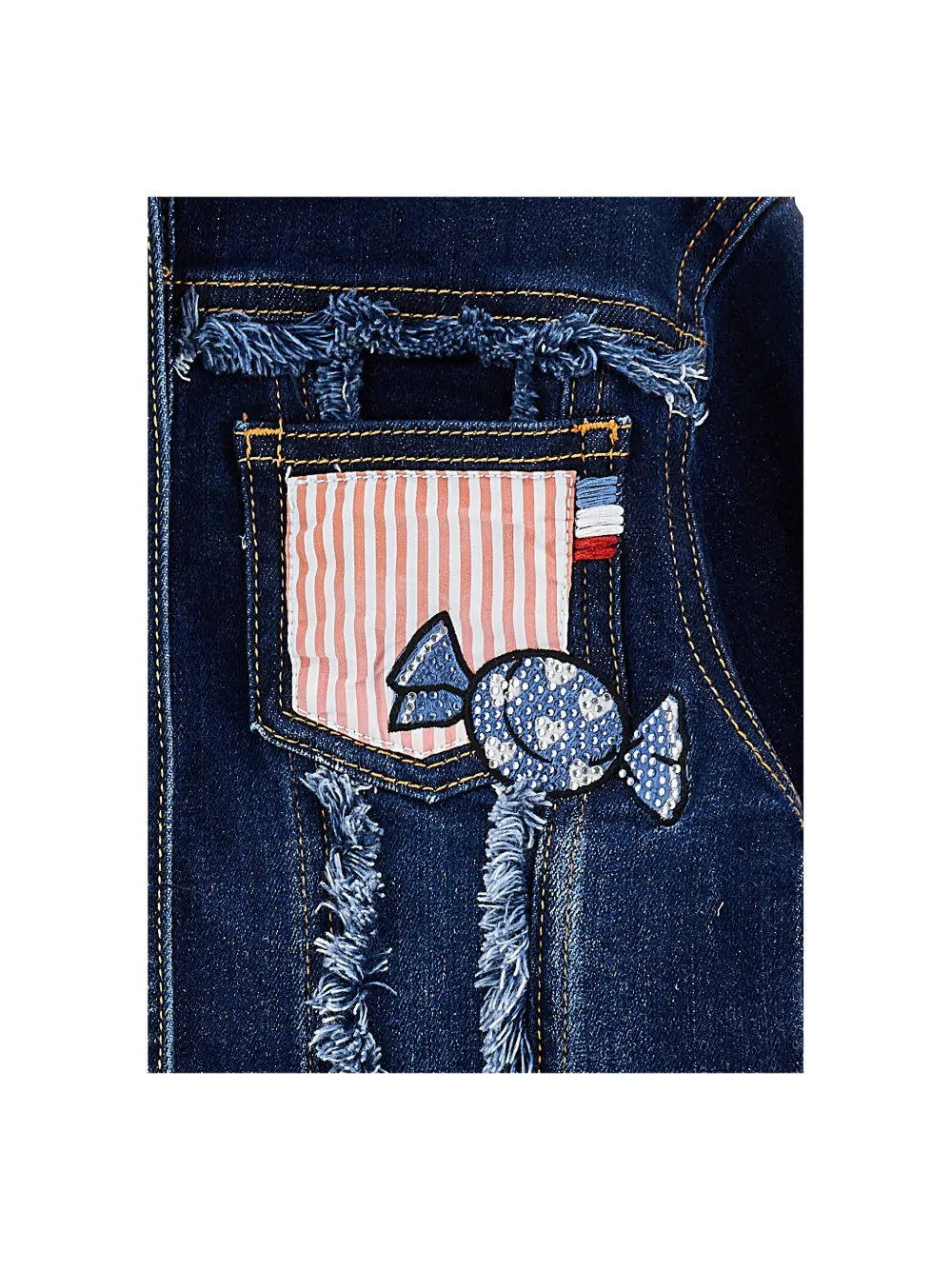 Monnalisa x Hello Kitty jack met franje en applicatie Blauw
