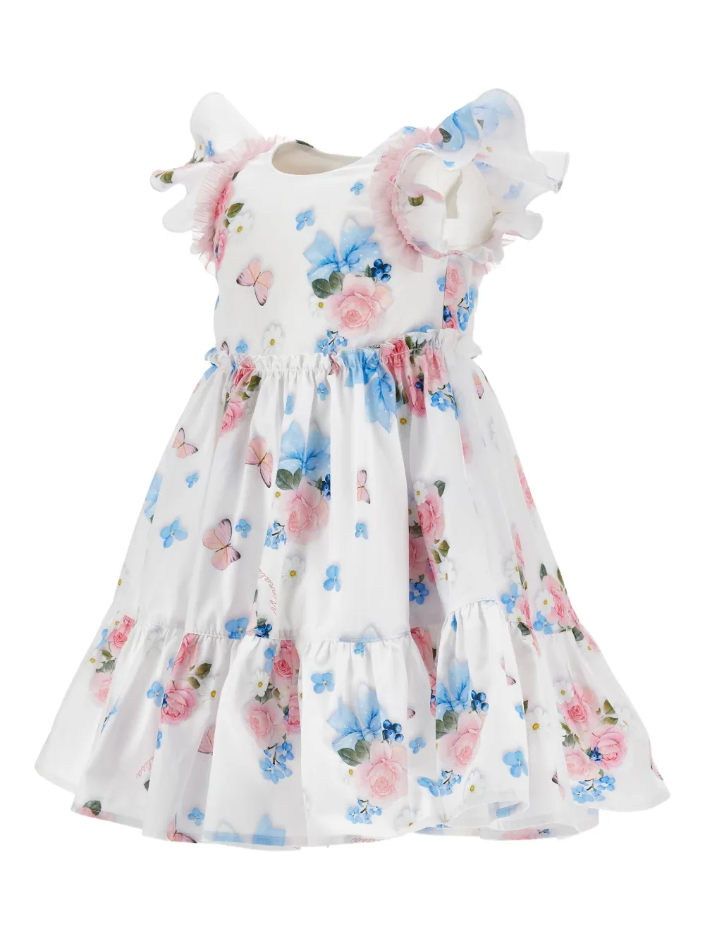 Monnalisa Jurk met bloemenprint Wit