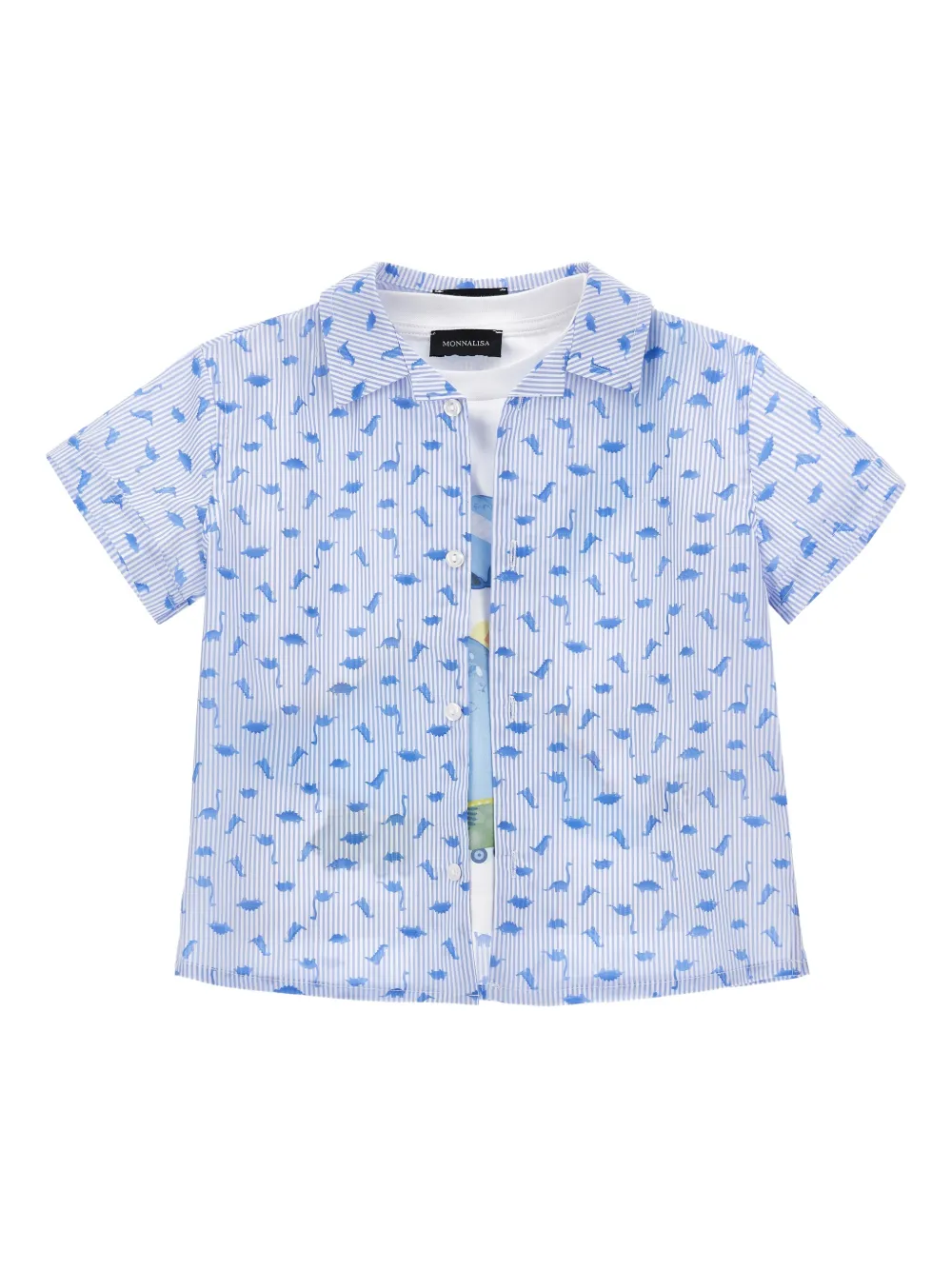 Monnalisa T-Shirt-Set mit Dino-Print - Weiß