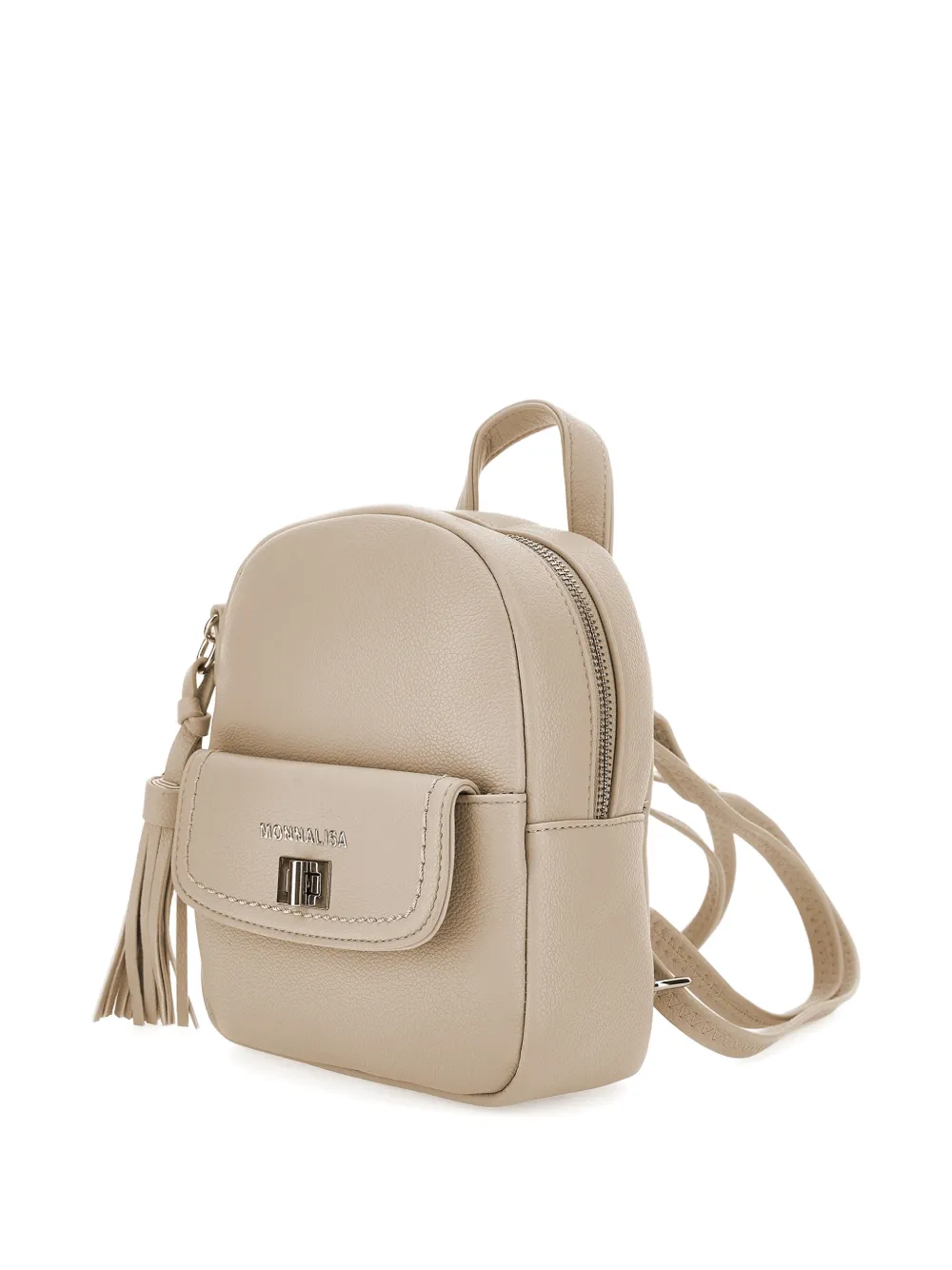 Monnalisa Rugzak met kwastje en logo Beige