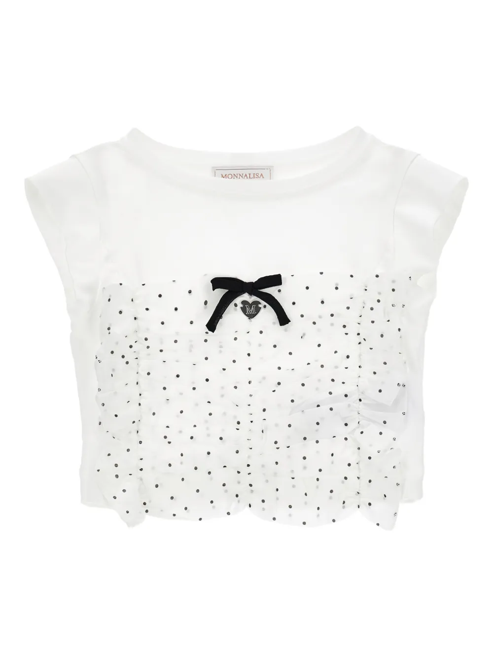 Monnalisa T-shirt a pois - Bianco