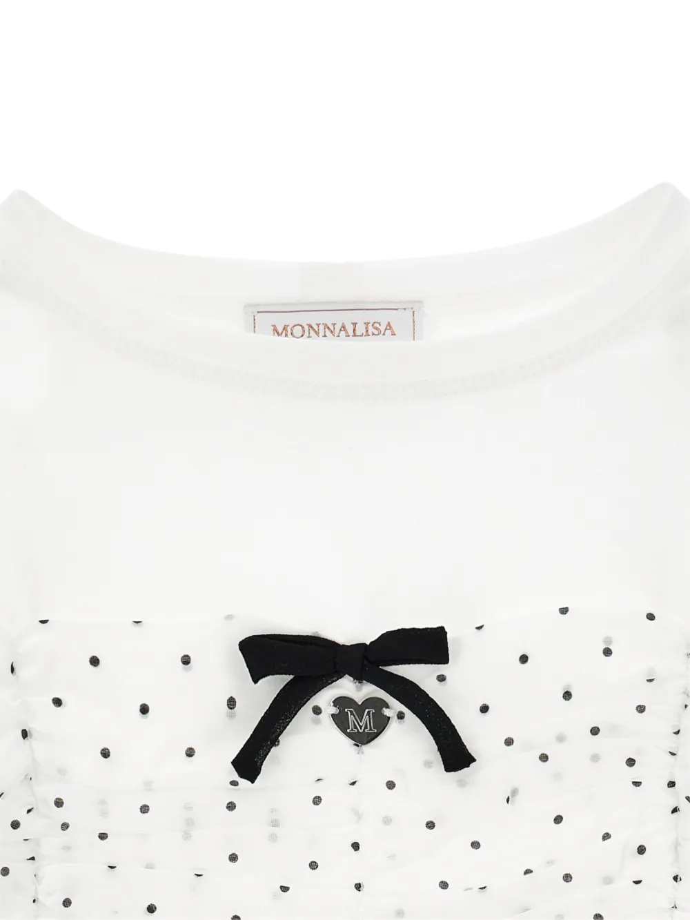 Monnalisa T-shirt met stippen Wit