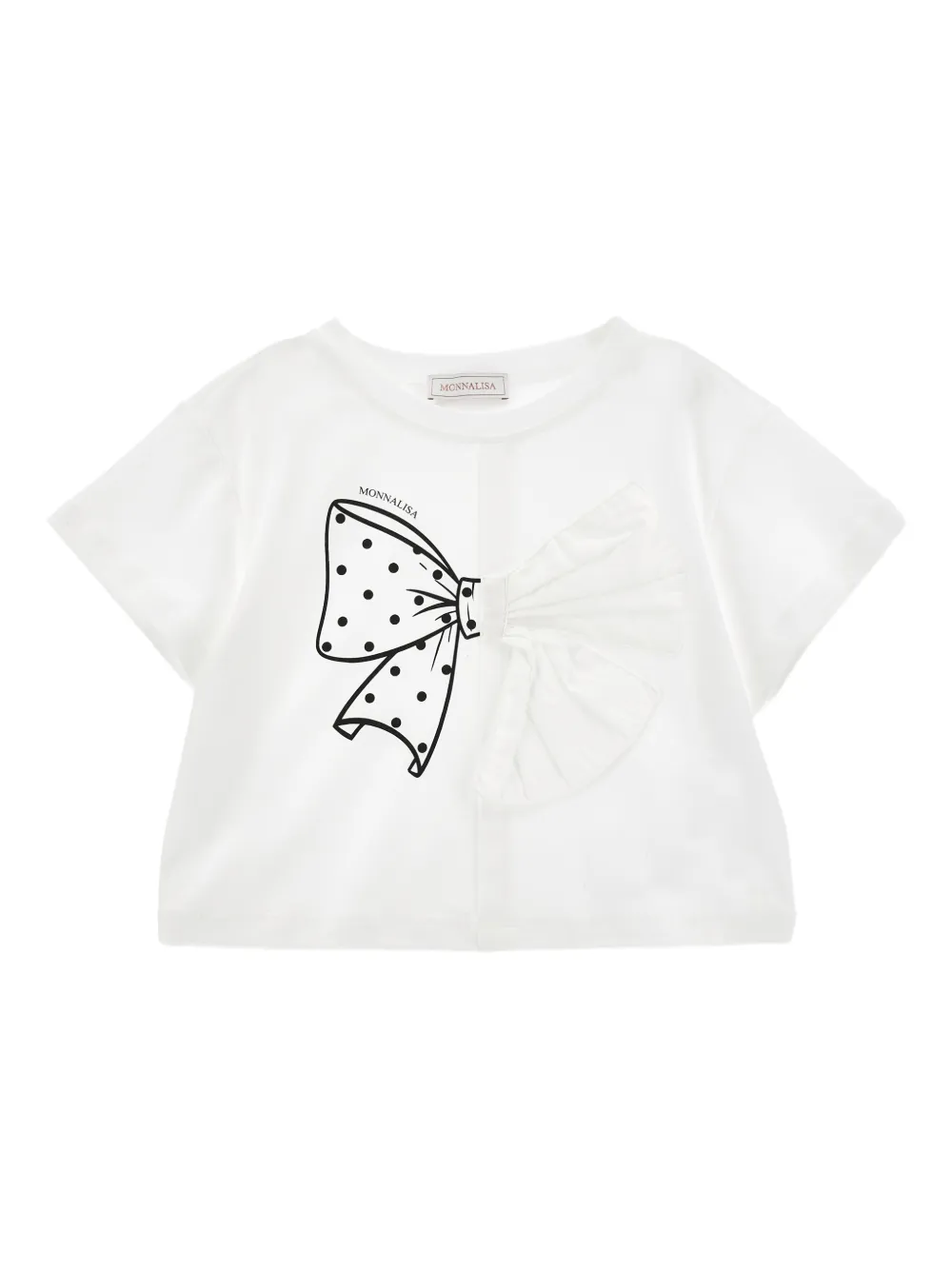 Monnalisa T-shirt con stampa fiocco - Bianco