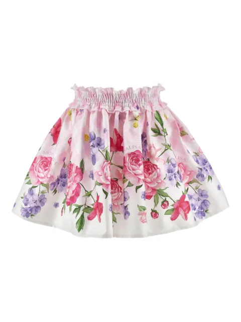 Monnalisa ruffled floral-print skirt