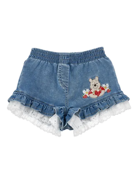 Monnalisa bear-embroidered shorts