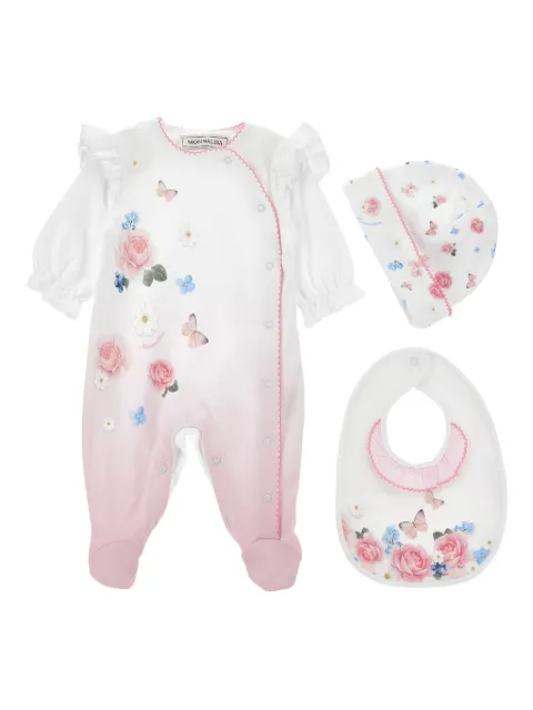 Monnalisa set de pijamas con estampado floral y volantes (set de 3)