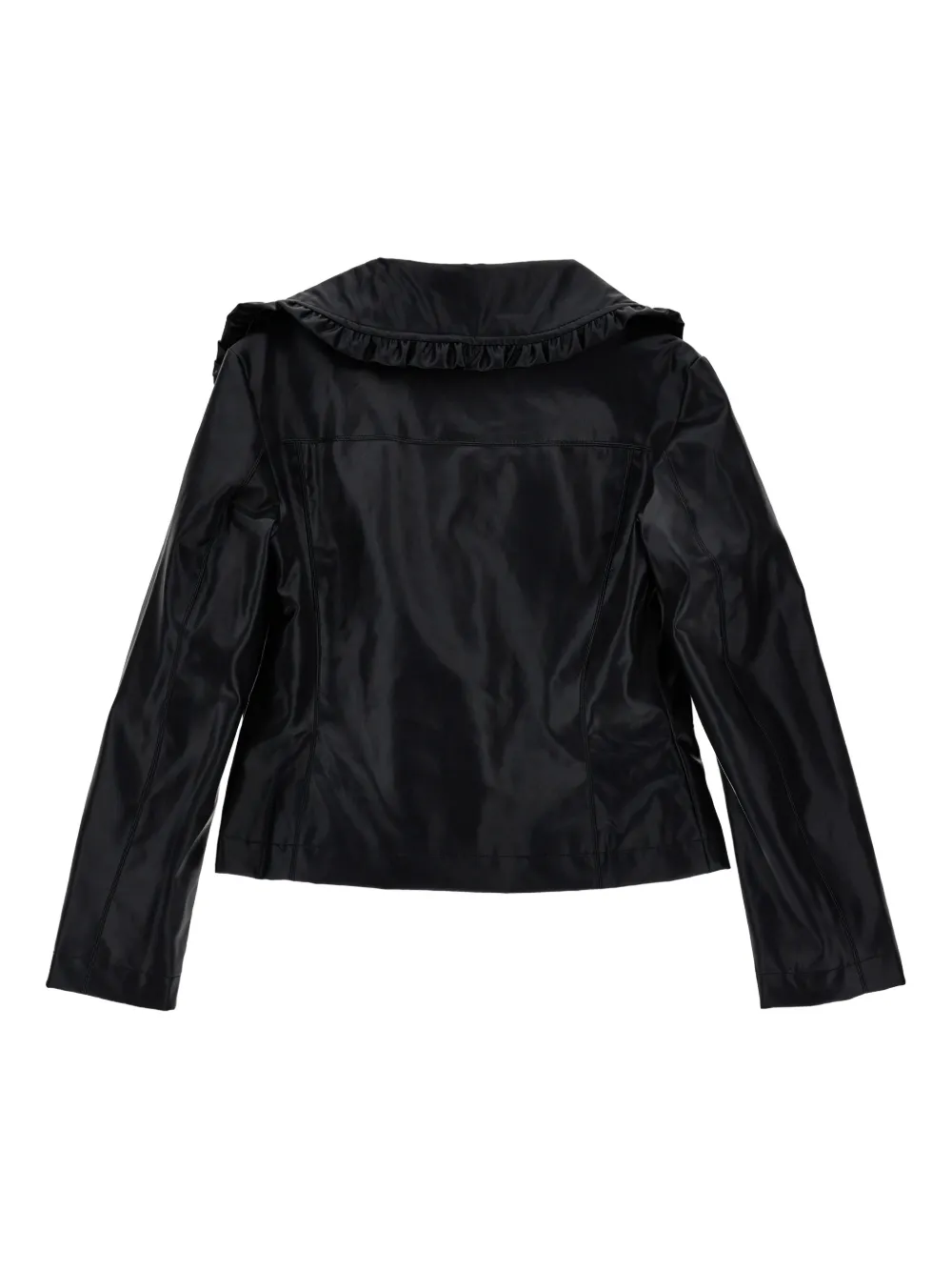  Monnalisa Ruffled Zip Jacket - Black 