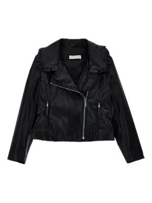 Dolce & Gabbana Kids Studded Leather Biker Jacket | Black | FARFETCH