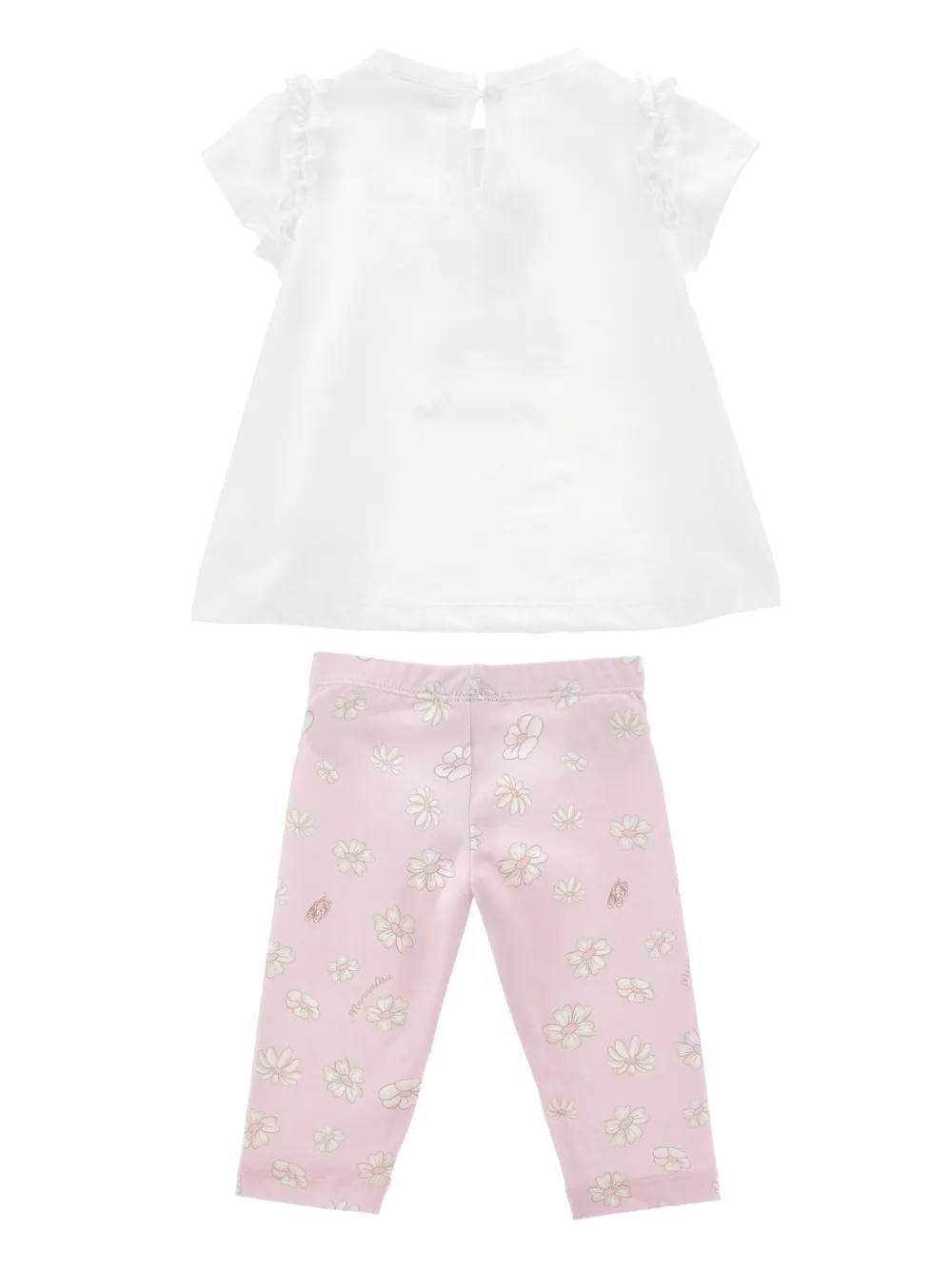 Monnalisa Broeken set met ruches en print Wit
