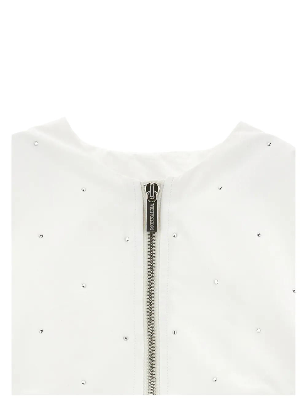 Monnalisa Zip Embellished Jacket - White 