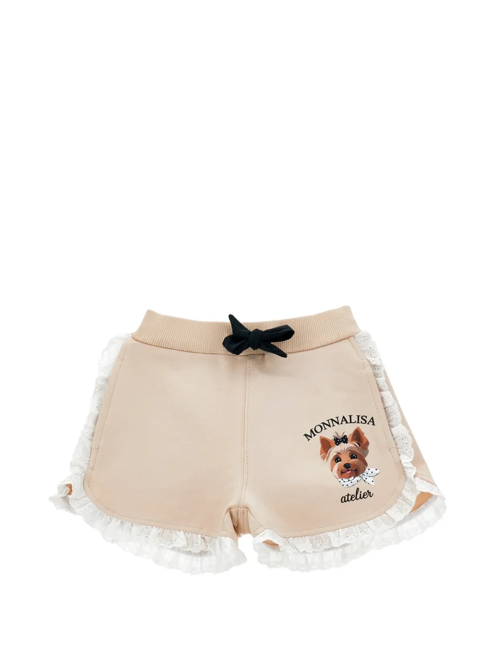 Monnalisa lace-trim shorts - Toni neutri