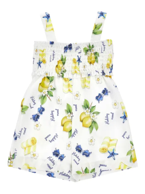 Monnalisa Holiday Mood printed playsuit