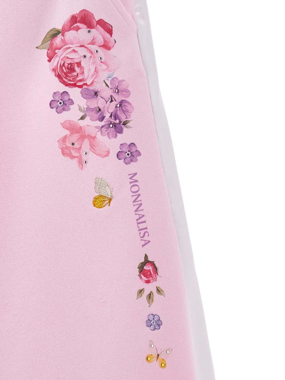 Monnalisa Trainingsbroek met bloemenprint Roze
