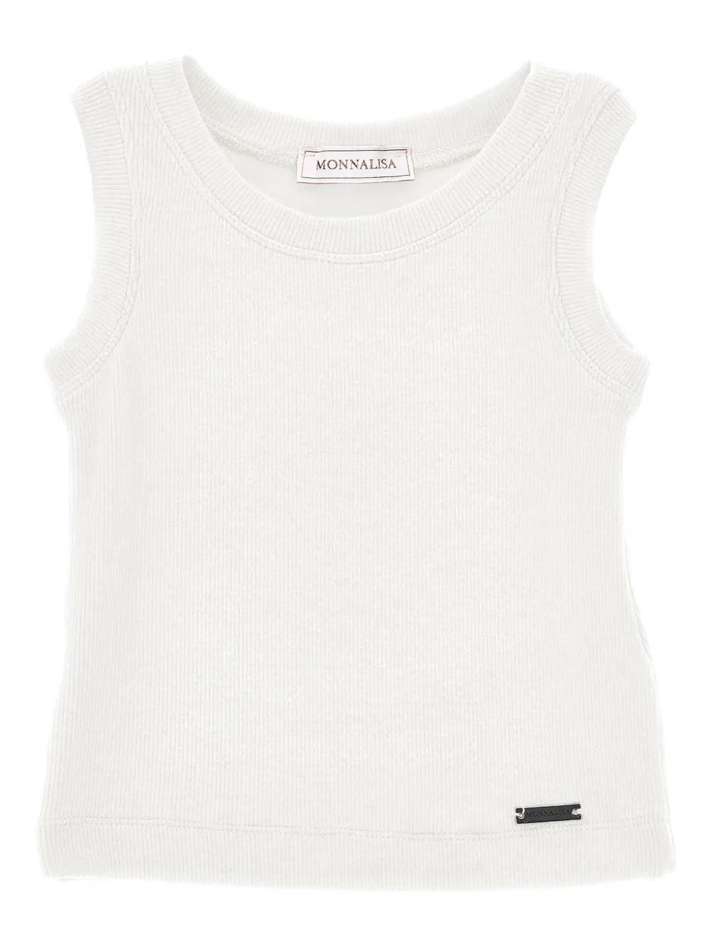 Monnalisa Canotta con placca logo - Bianco