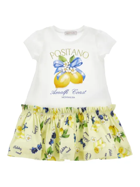 Monnalisa vestido con volantes estampados