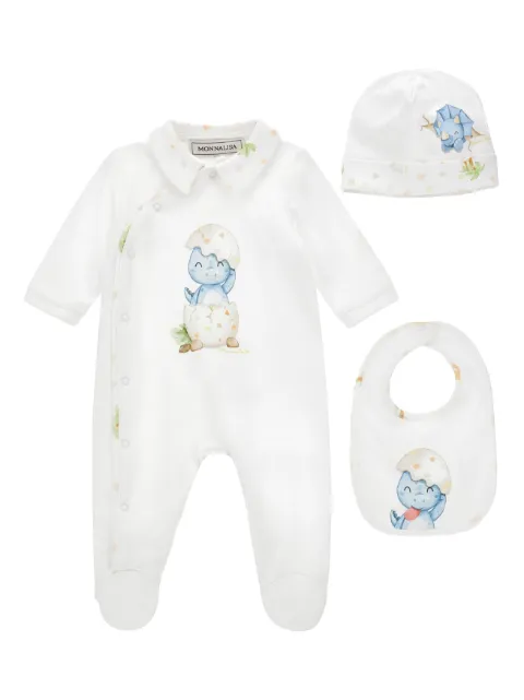 Monnalisa babydragtsæt med dinosaurtryk