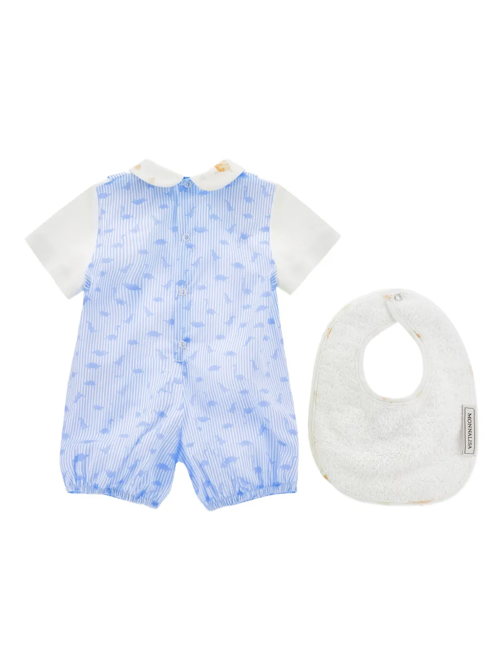 Monnalisa Top broek muts en slabbetje Blauw