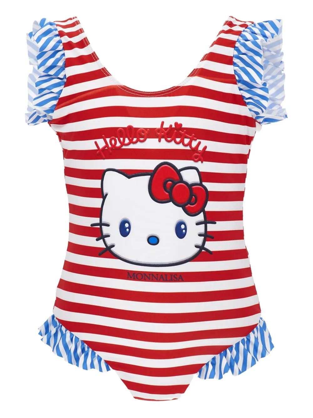 Monnalisa x Sanrio Costume intero Hello Kitty a righe - Rosso