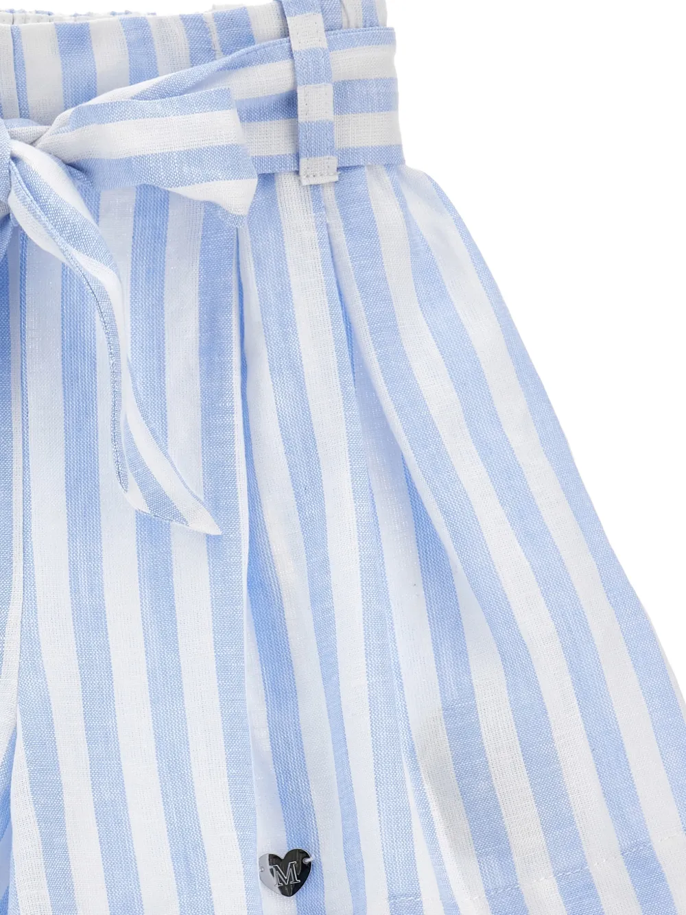  Monnalisa Striped Tie-fastening Shorts - Blue 