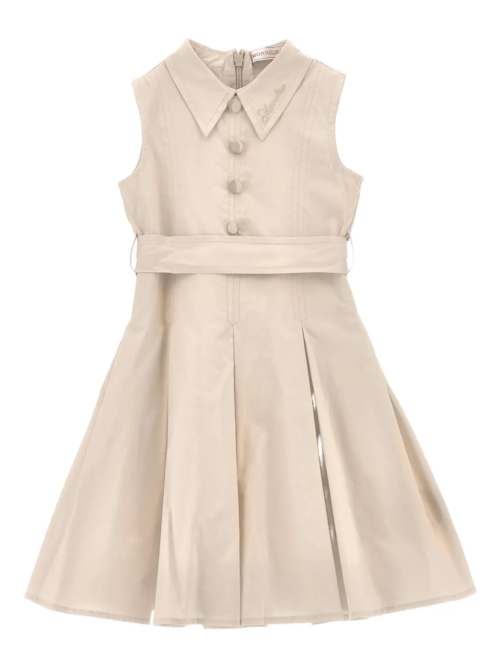 Monnalisa Kleid mit Poloshirtkragen - Nude