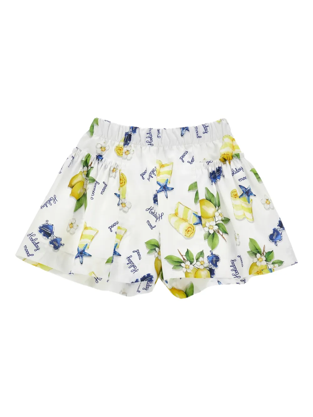 Monnalisa Shorts Holiday Mood con stampa - Bianco