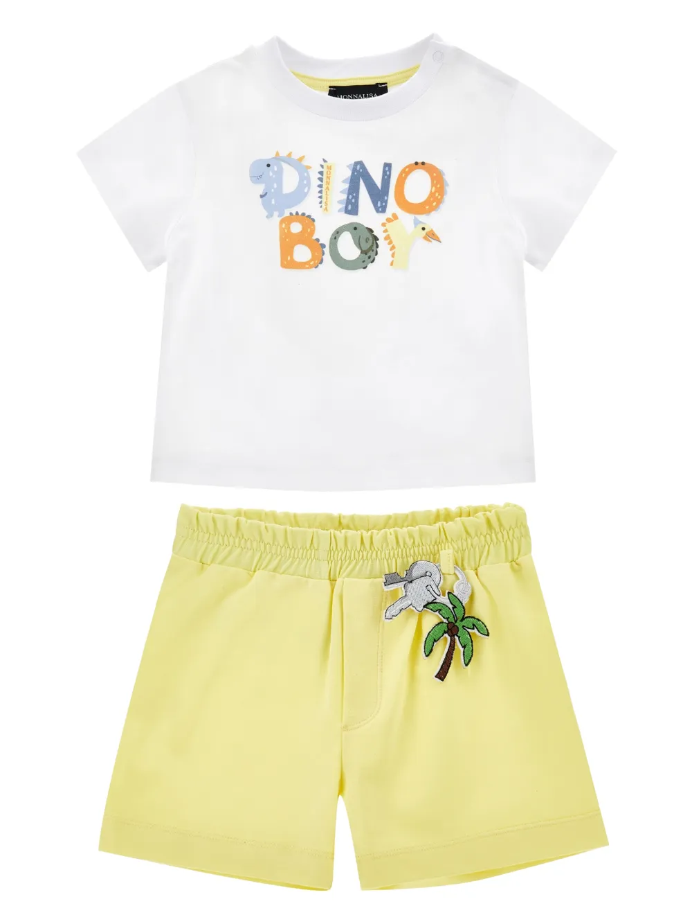 Monnalisa dinosaur-graphic shorts set - Yellow