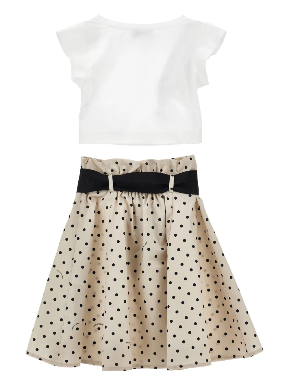 Polka-Bot Belted Skirt Set