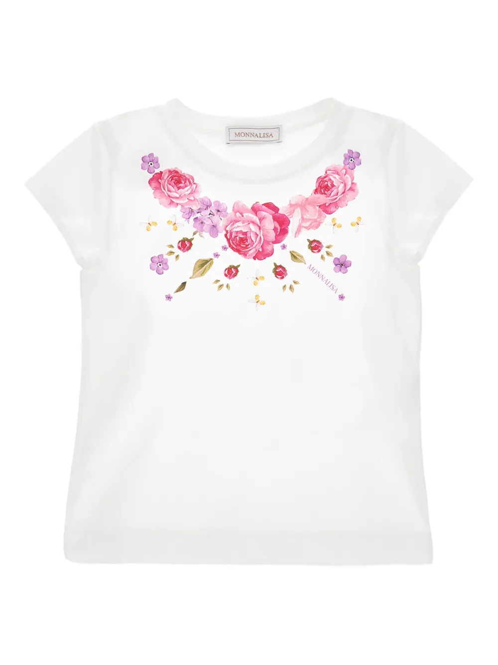 Monnalisa T-shirt a fiori - Bianco