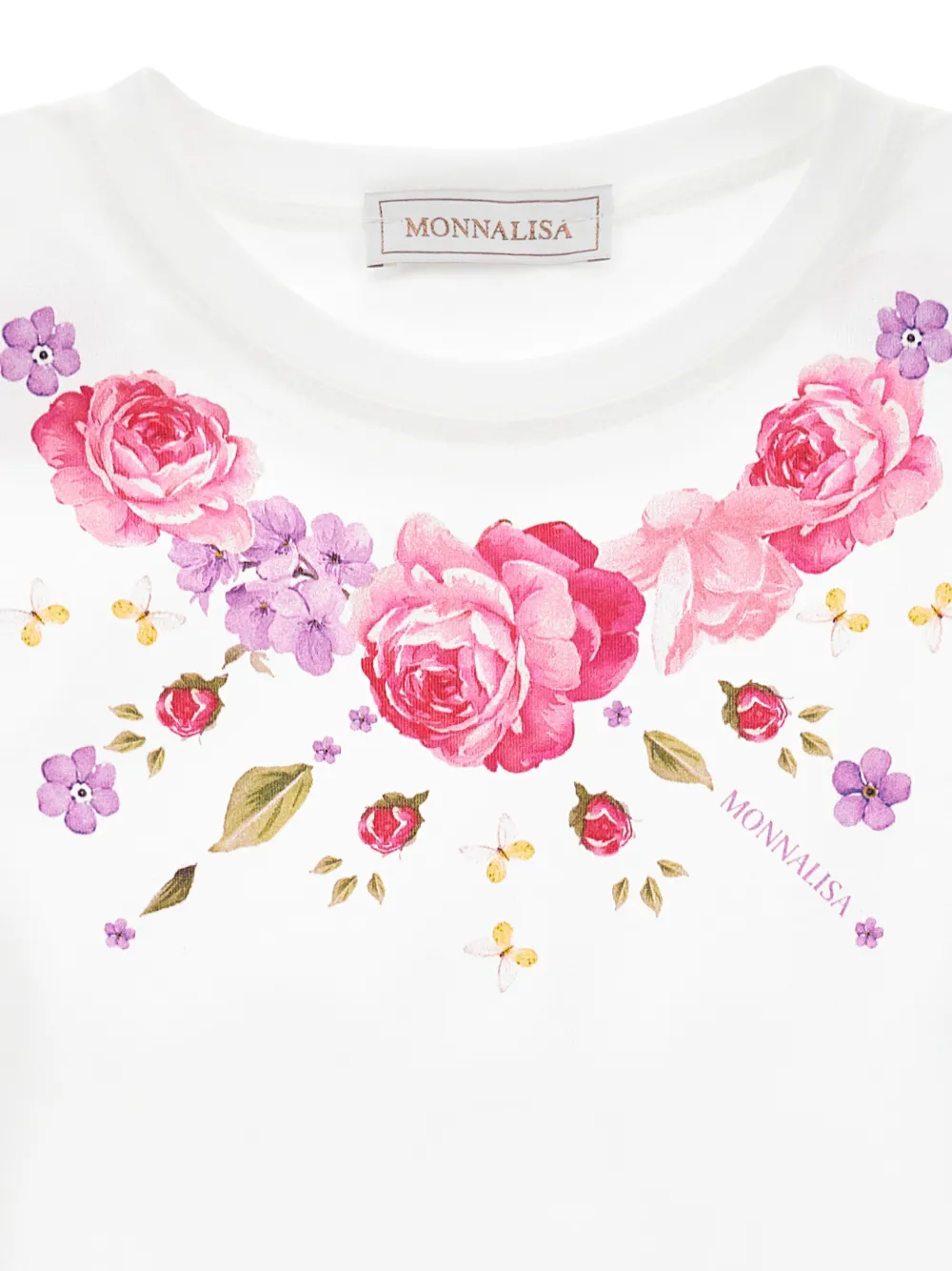 Monnalisa T-shirt met bloemenprint Wit