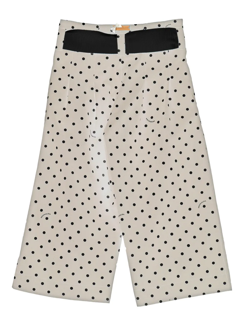 Monnalisa Broek met stippen en strik Beige