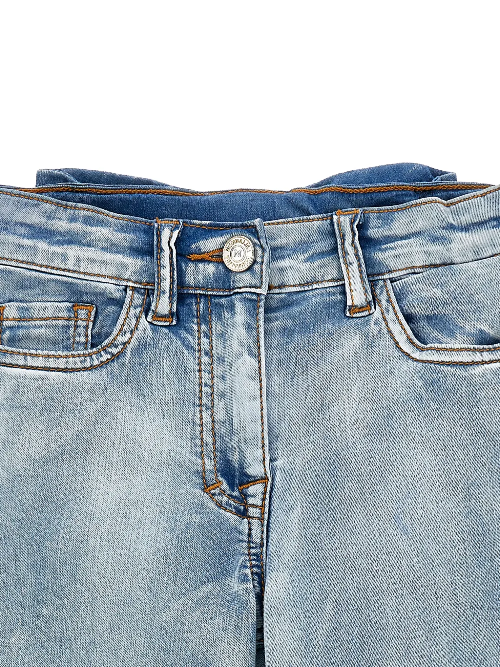 Monnalisa Jeans met strik Blauw