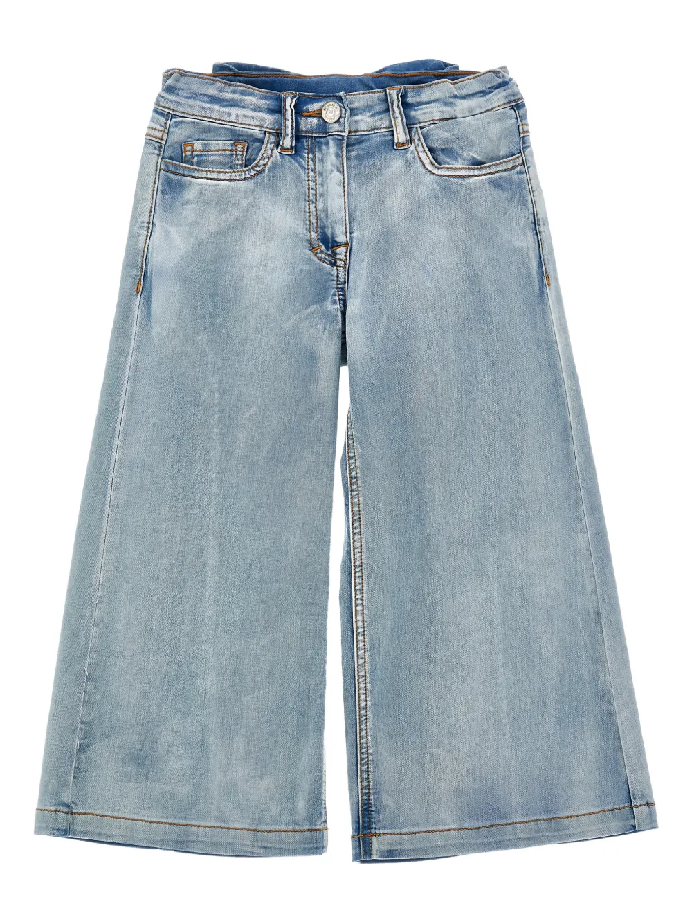 Monnalisa Jeans con fiocco - Blu