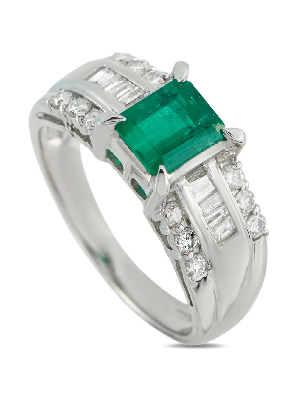 LB Exclusive platinum diamond and emerald ring - シルバートーン LB Exclusive platinum diamond and emerald ring - シルバートーン