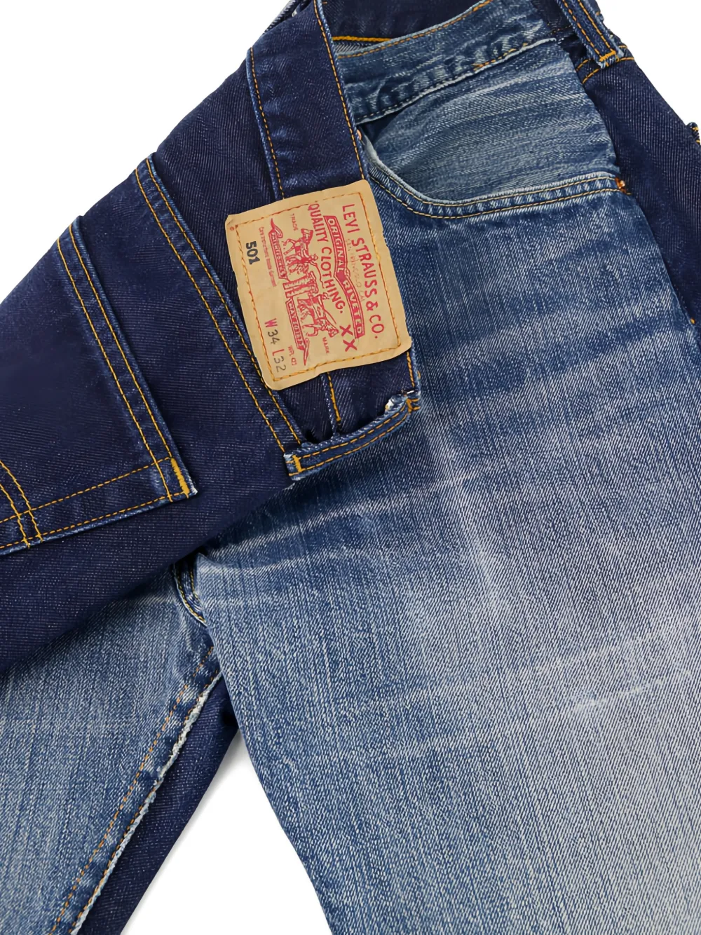 Bless Jeans met geplooide voorkant Blauw