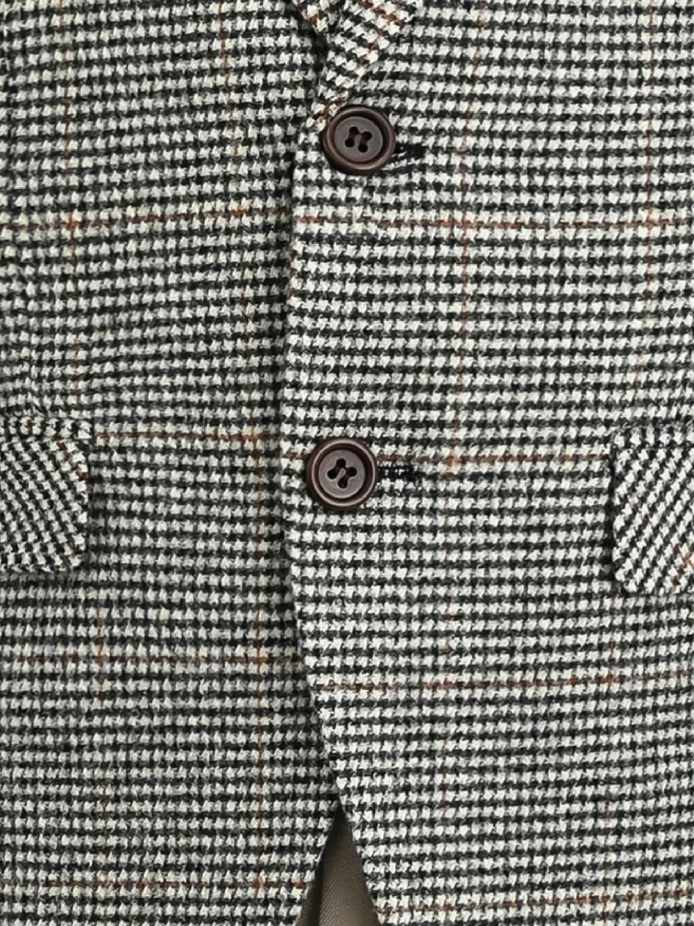 Moustache Driedelig pak met enkele rij knopen en patroon Beige