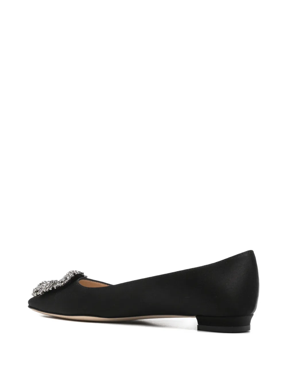 Manolo Blahnik Hangisiflat Embellished Pumps In Black