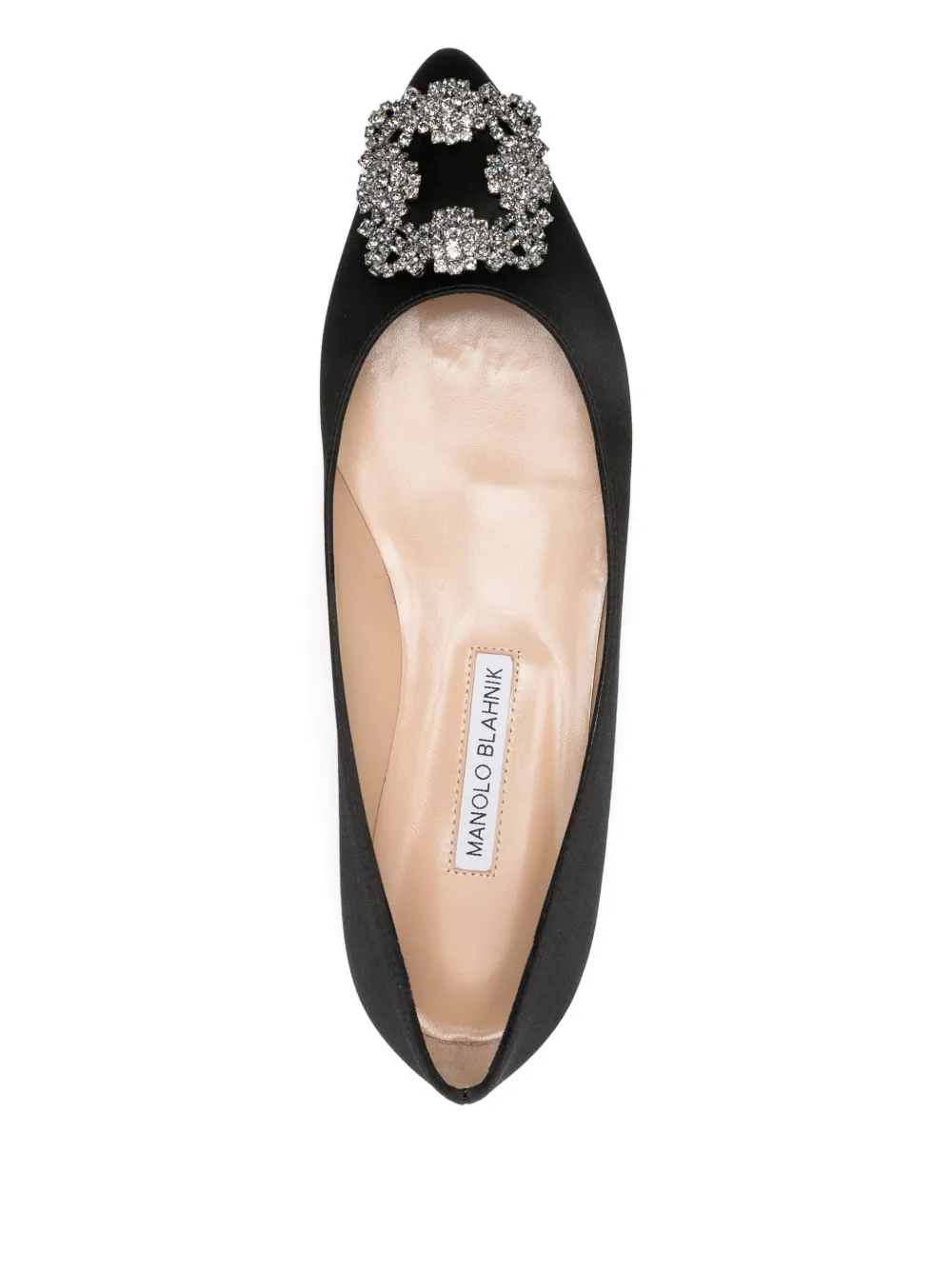 Manolo Blahnik Hangisiflat Embellished Pumps In Black
