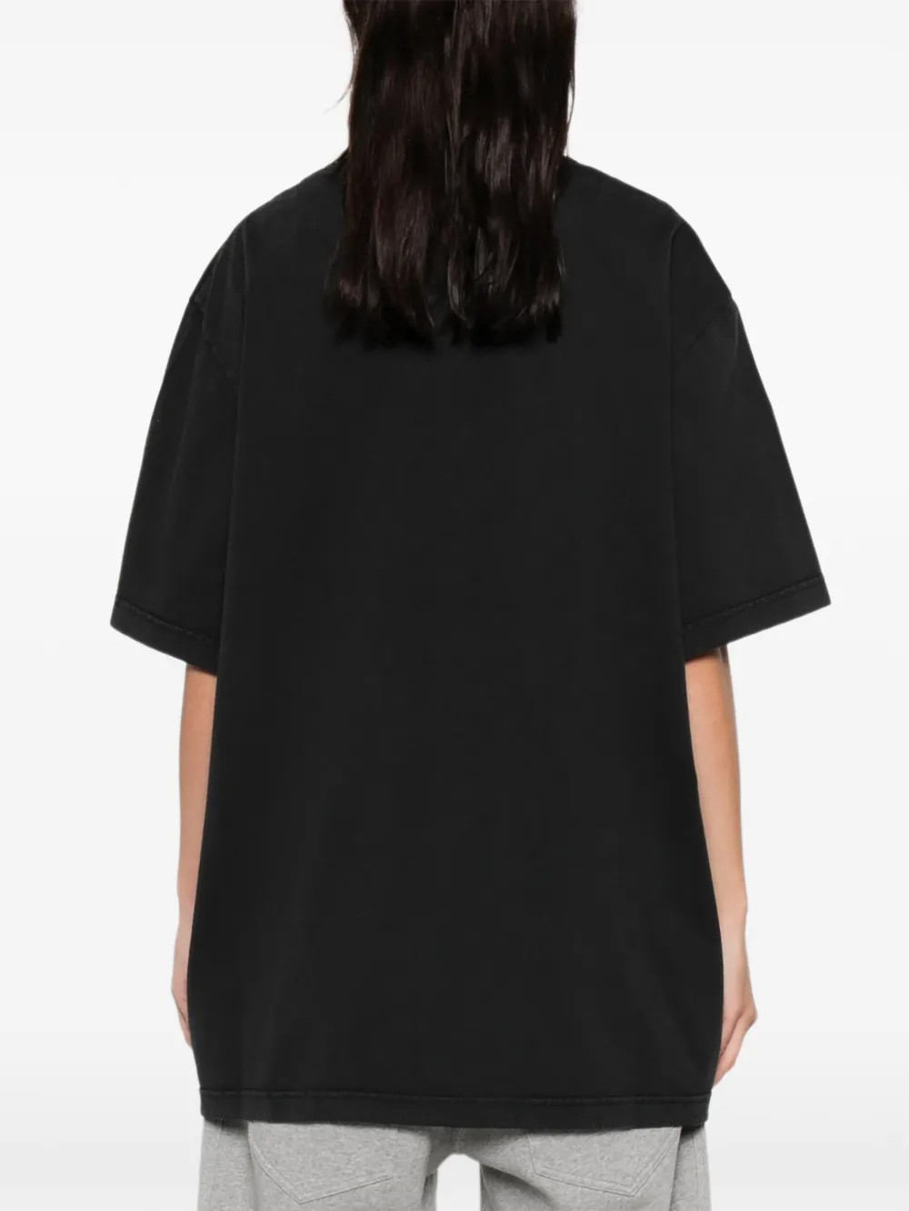 The Attico Katoenen T-shirt met ronde hals Zwart