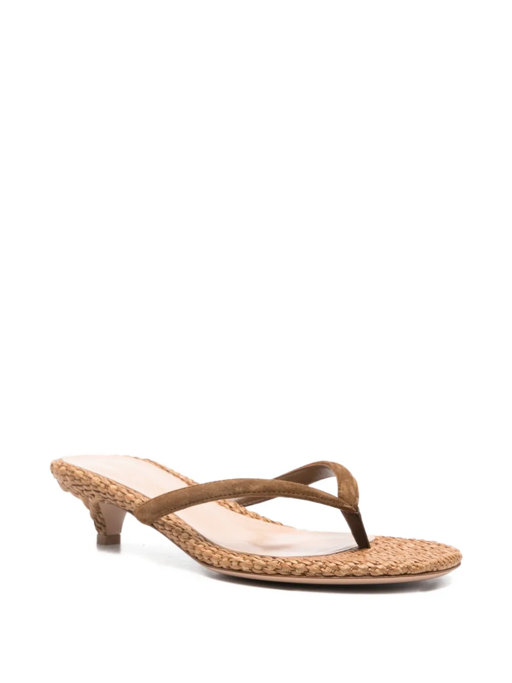 Gianvito Rossi 35 mm sandalen met geweven hak Bruin