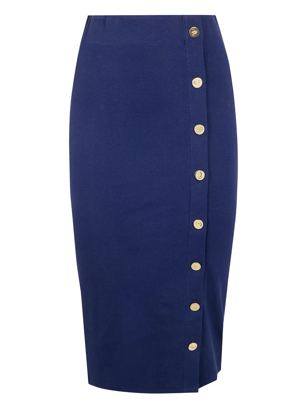 Ralph Lauren Button-trim Pencil Skirt In Blue